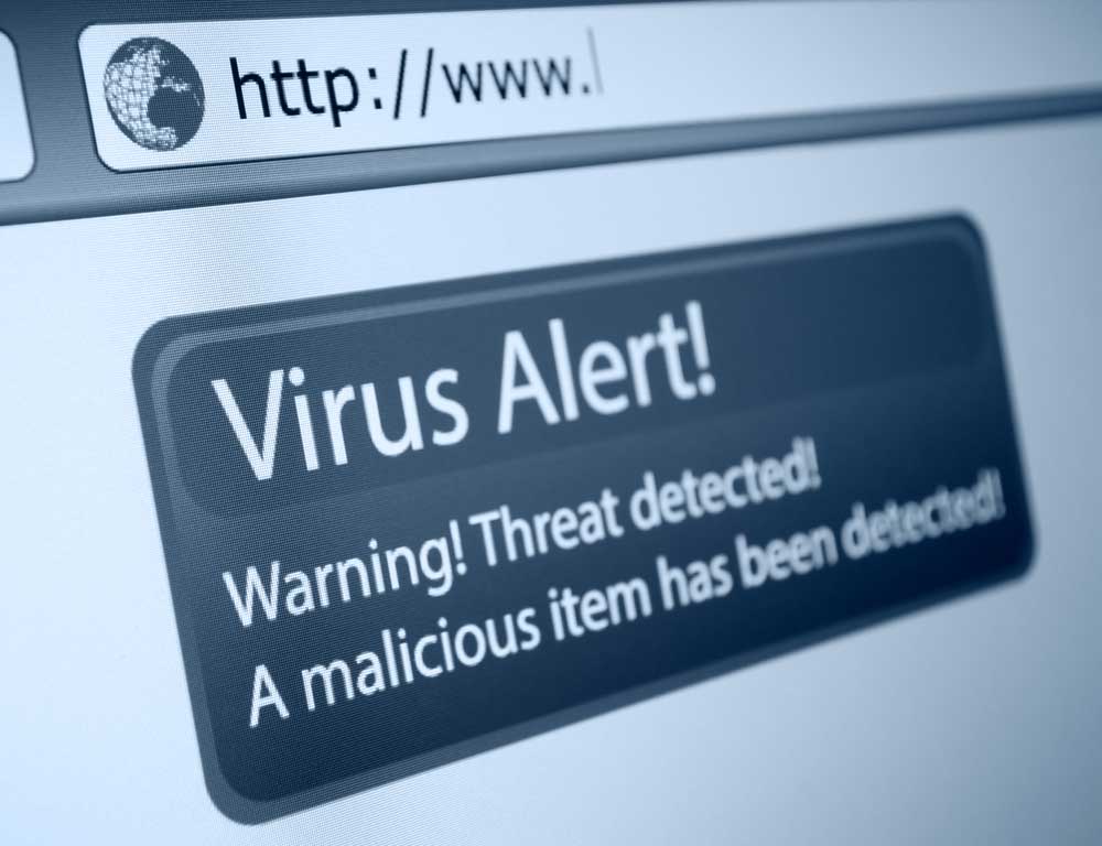 Screen With Virus Alert
